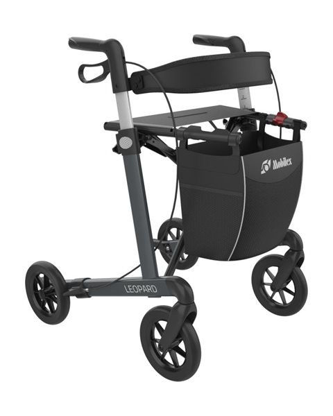 Leopard Rollator antrasit med SOFT hjul